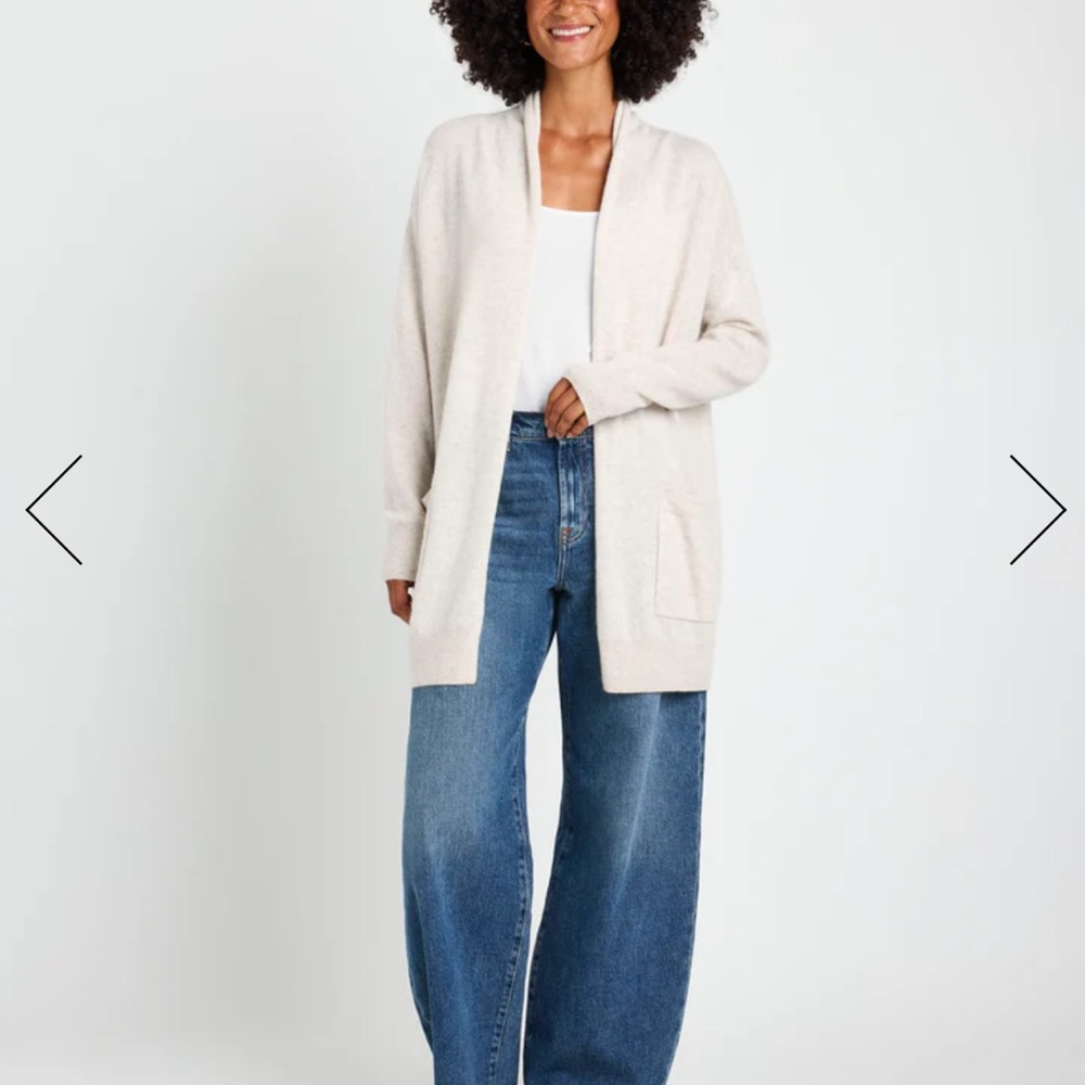 NWT Splendid Tori 100% cashmere Women's Open-Front Sweater cardigan w pockets S